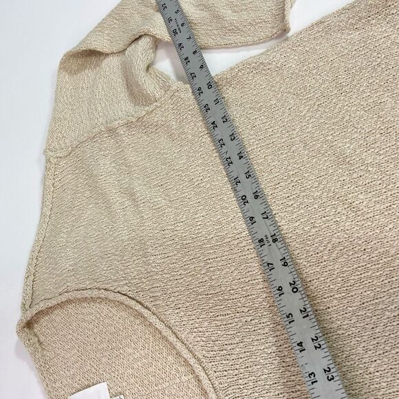 Aerie Sweater Womens Large Cream Beachy Voop Scoopneck Textured Knit Pullover NW - Picture 4 of 10